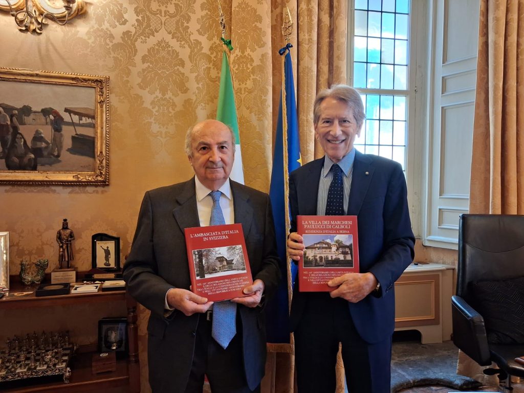 Gaetano Cortese incontra Giulio Terzi: al Senato il volume sulla Villa Paulucci di Calboli a Berna